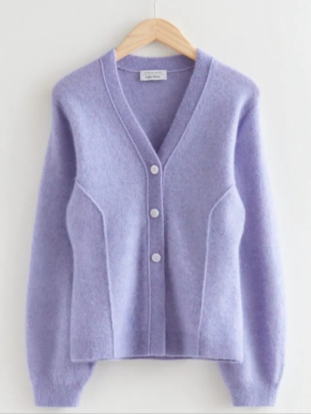NWOT & Other Stories Fitted Wool Alpaca Blend Cardigan Sweater Purple Medium